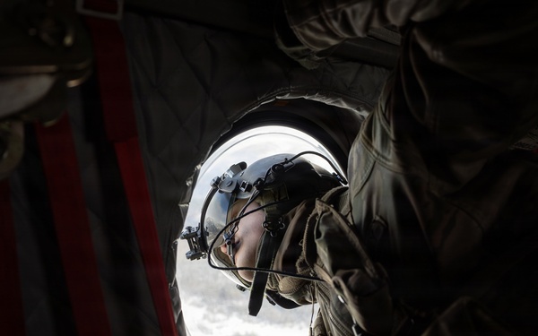 AKARNG Chinook aviators fly over Knik Glacier