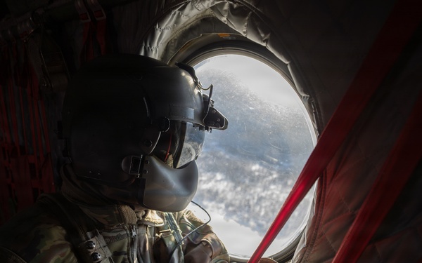 AKARNG Chinook aviators fly over Knik Glacier