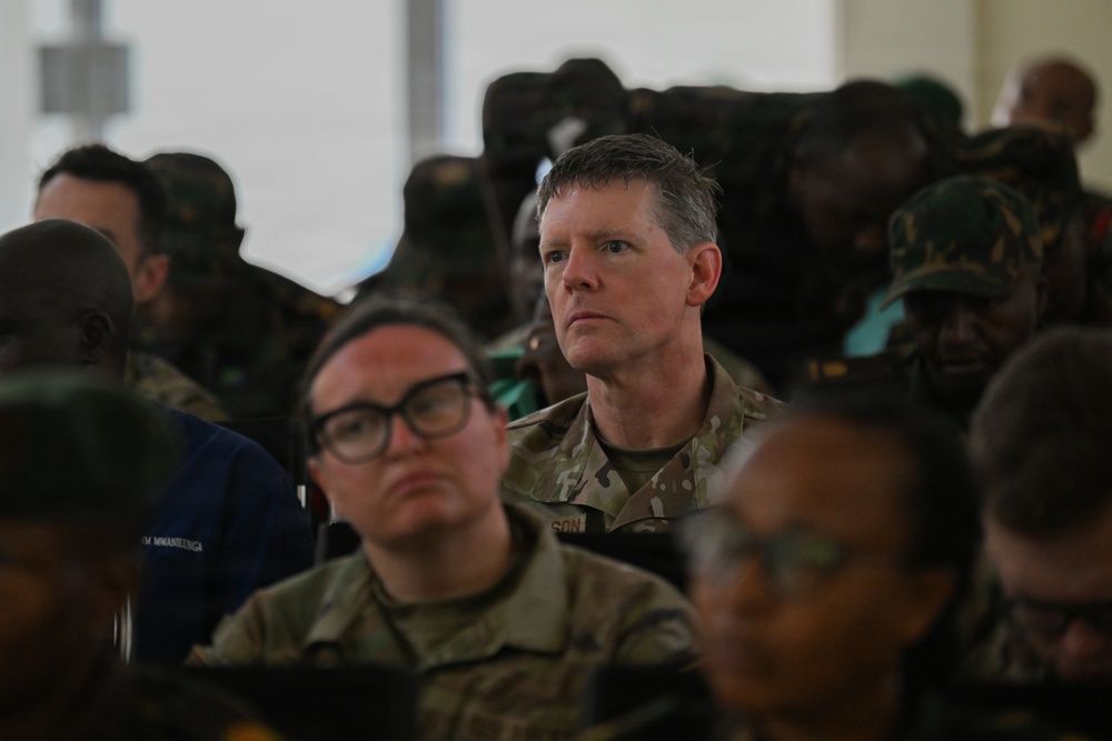 US, Tanzania military medical professionals participate in a patient case study morning report during Justified Accord 26