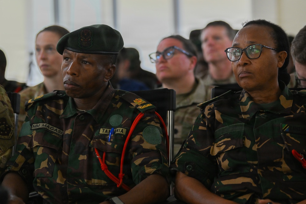 US, Tanzania military medical professionals participate in a patient case study morning report during Justified Accord 26