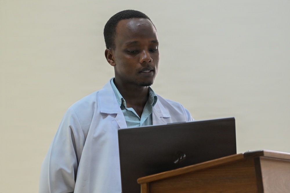 US, Tanzania military medical professionals participate in a patient case study morning report during Justified Accord 26