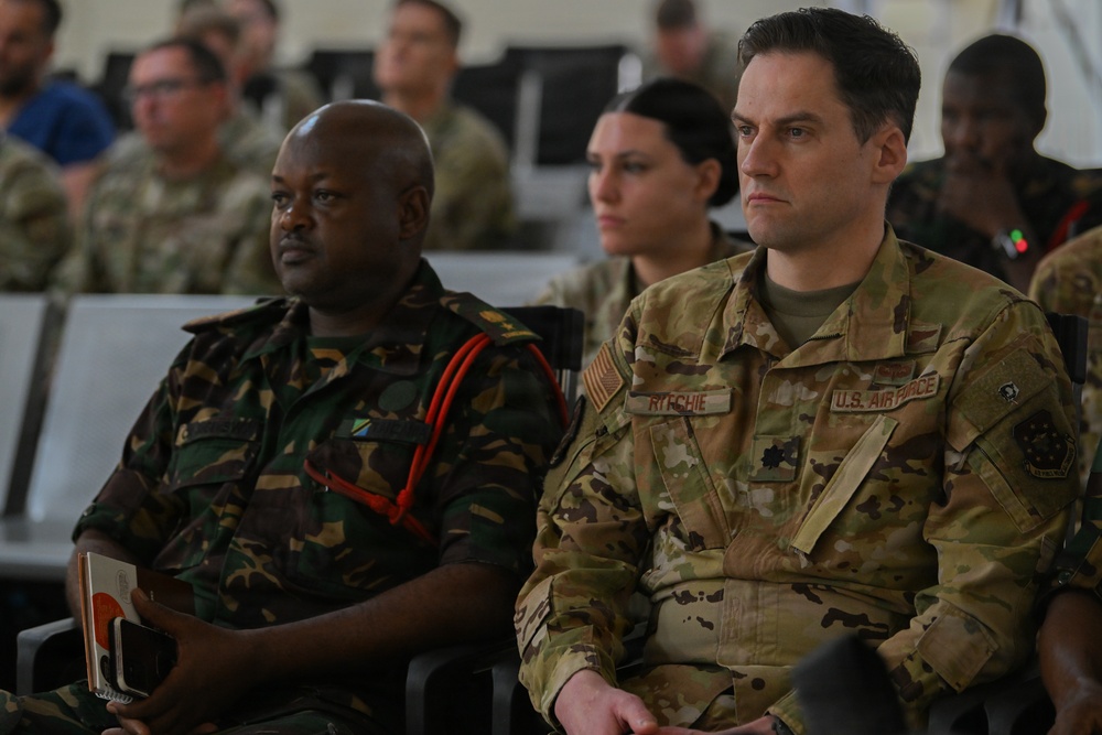 US, Tanzania military medical professionals participate in a patient case study morning report during Justified Accord 26