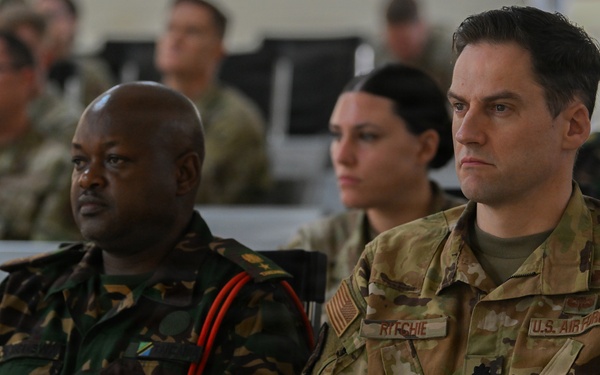 US, Tanzania military medical professionals participate in a patient case study morning report during Justified Accord 26