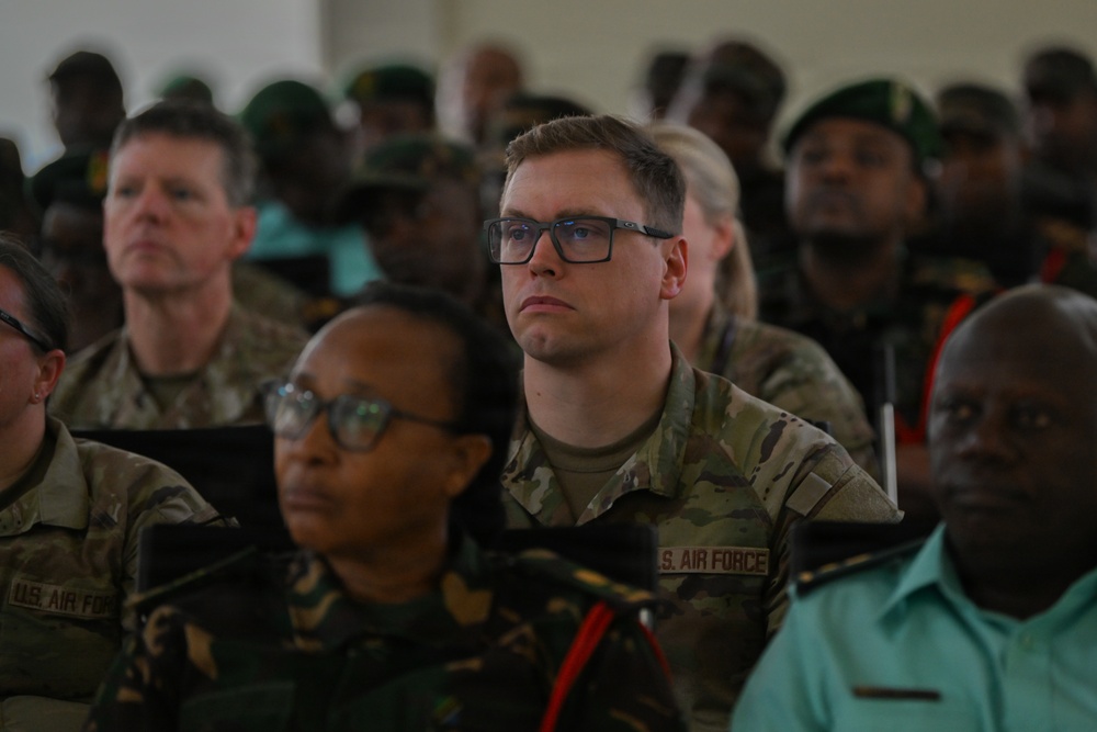 US, Tanzania military medical professionals participate in a patient case study morning report during Justified Accord 26