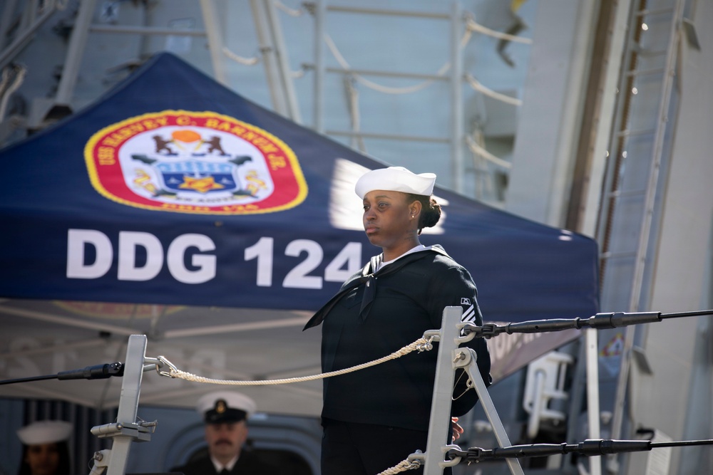 Pre-Commissioning Unit (PCU) Harvey C. Barnum Jr. (DDG 124) Arrives in Boston