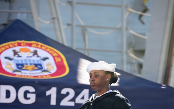 Pre-Commissioning Unit (PCU) Harvey C. Barnum Jr. (DDG 124) Arrives in Boston