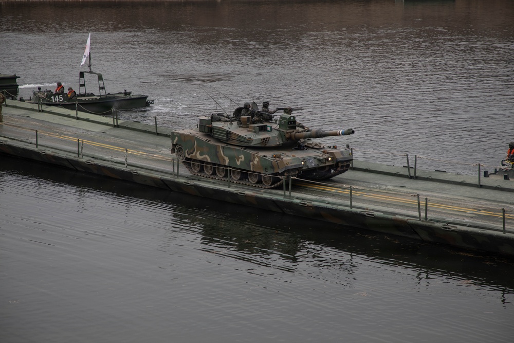 ROK Army K2 Black Panther Crosses Bridge