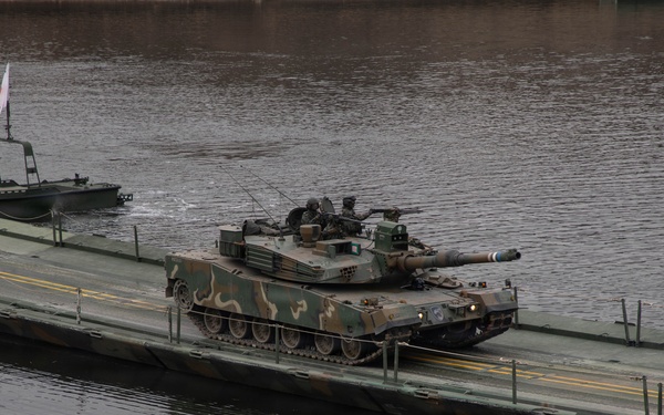 ROK Army K2 Black Panther Crosses Bridge