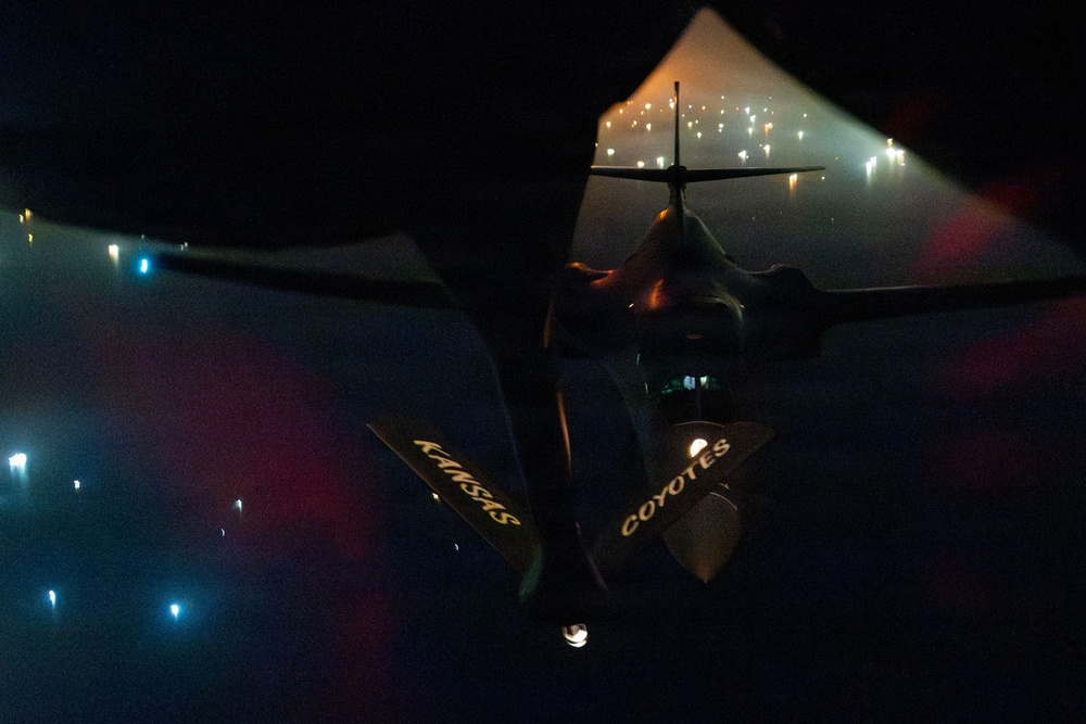 B-1 Lancer Aerial Refuels During Operation Epic Fury
