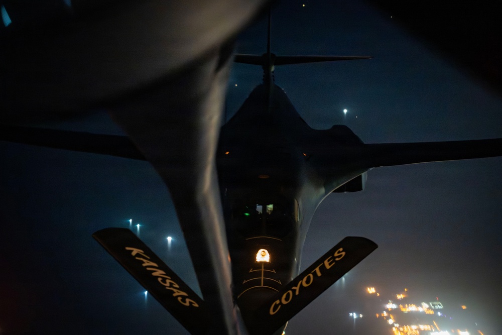 B-1 Lancer Aerial Refuels During Operation Epic Fury