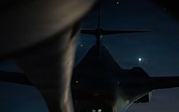 B-1 Lancer Aerial Refuels During Operation Epic Fury