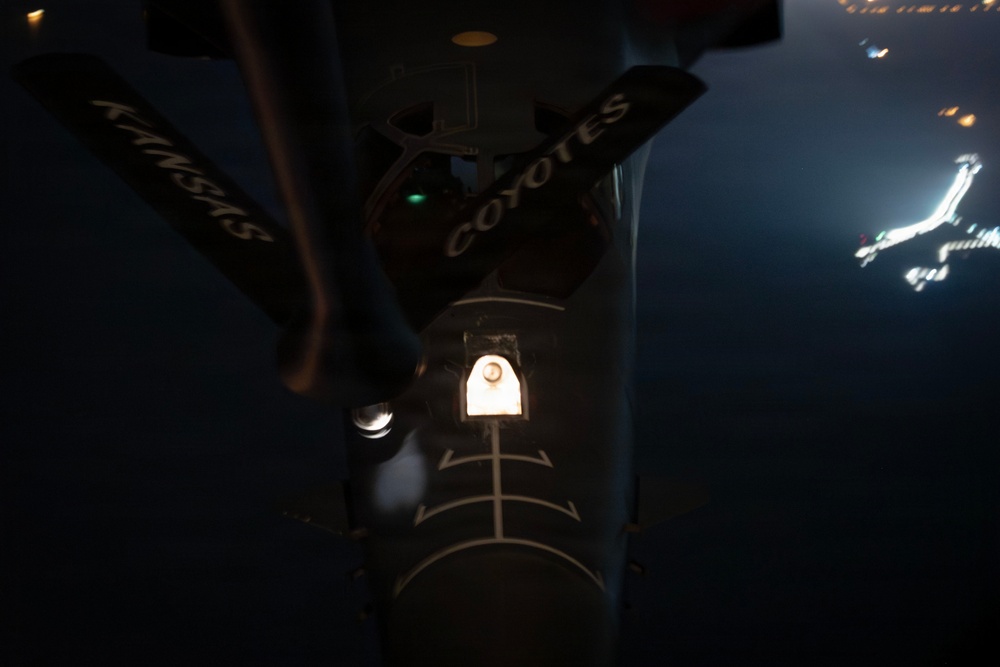 B-1 Lancer Aerial Refuels During Operation Epic Fury