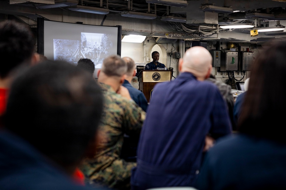 USS Iwo Jima Holds Battle of Iwo Jima 81st Anniversary Remembrance Ceremony