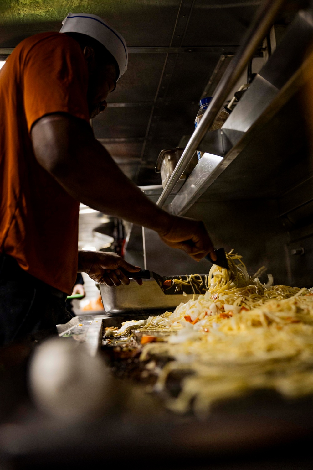 USS Iwo Jima Culinary Specialists Prepare Food