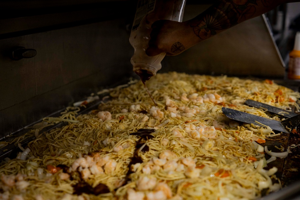 USS Iwo Jima Culinary Specialist Prepare Food