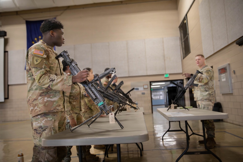 38th Infantry Division conducts weapons PMI at the armory.