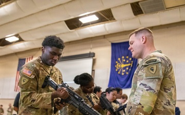 38th Infantry Division conducts weapons PMI at the armory.
