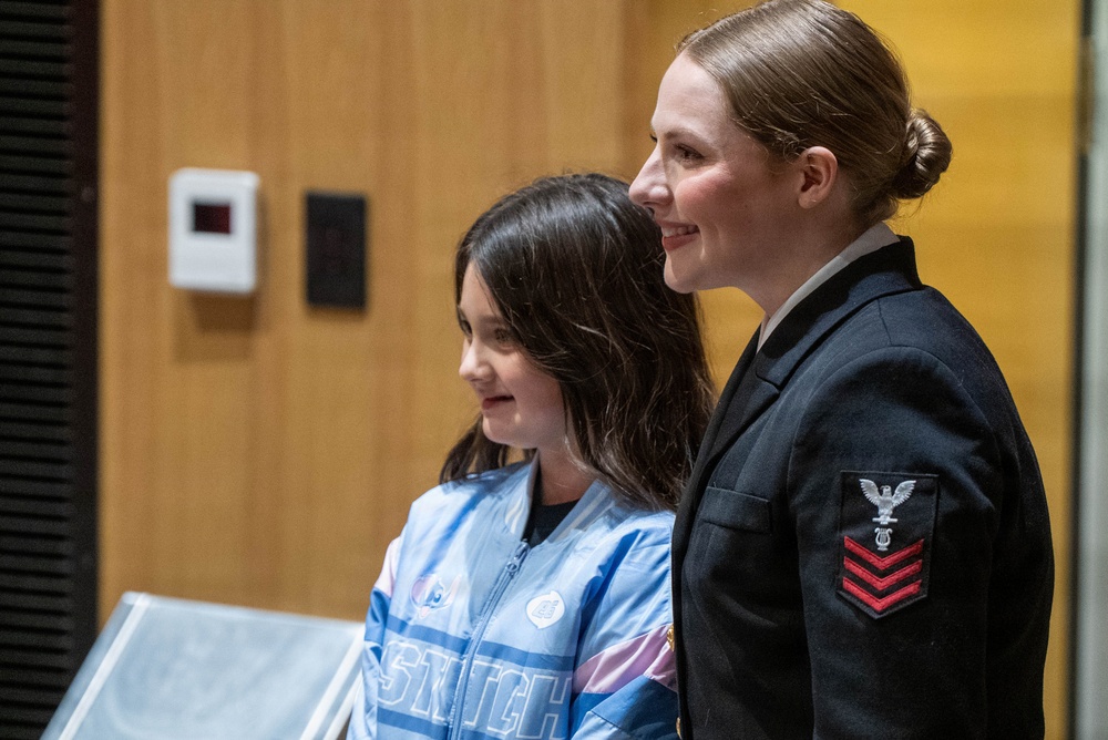 The US Navy Band Sea Chanters perform at Honesdale Highschool