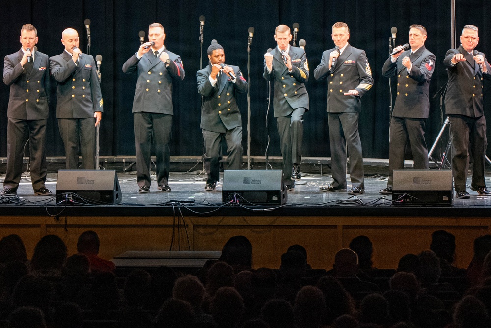 The US Navy Band Sea Chanters perform at Honesdale Highschool
