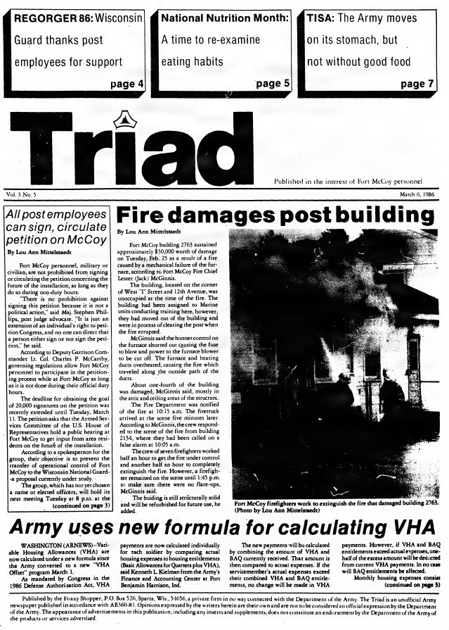 This Month in Fort McCoy History  — March