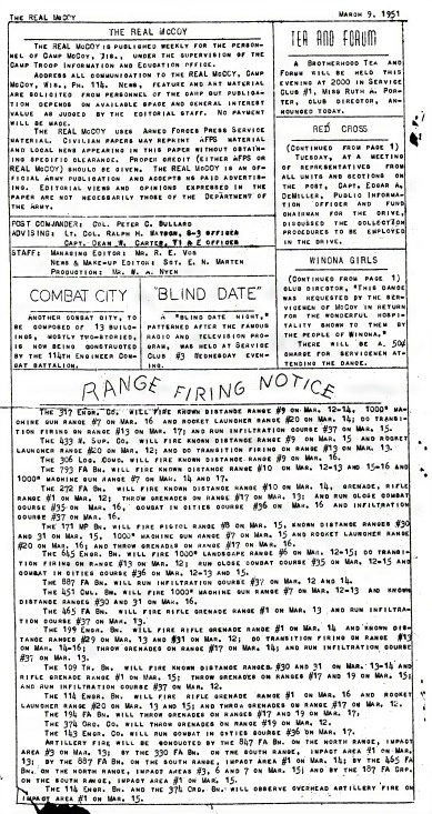 This Month in Fort McCoy History  — March