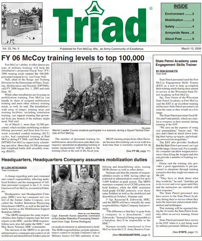 This Month in Fort McCoy History  — March