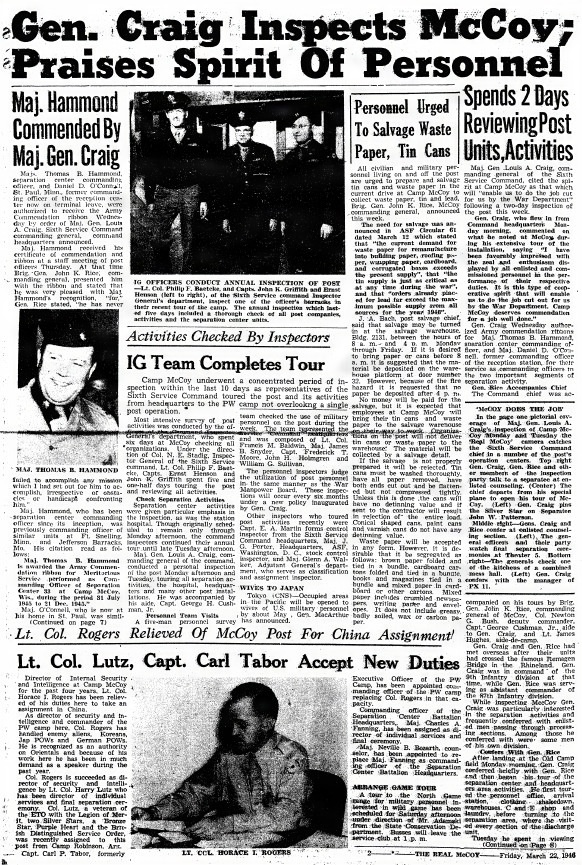 This Month in Fort McCoy History  — March