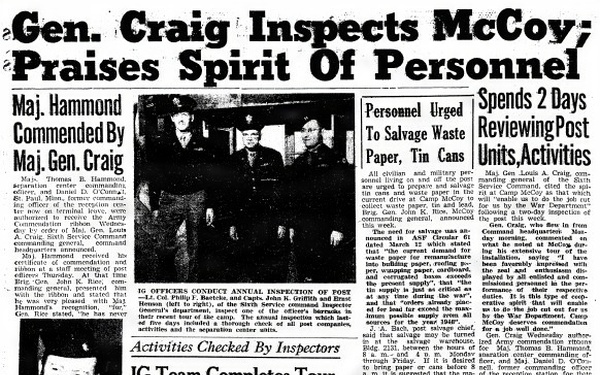 This Month in Fort McCoy History  — March