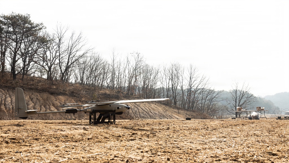 U.S. Marines with 12th LCT Operate a Stalker VXE30 Unmanned Aerial System
