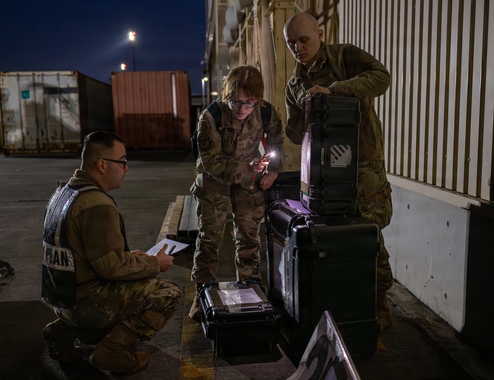 374 LRS inspects, moves cargo during BM26