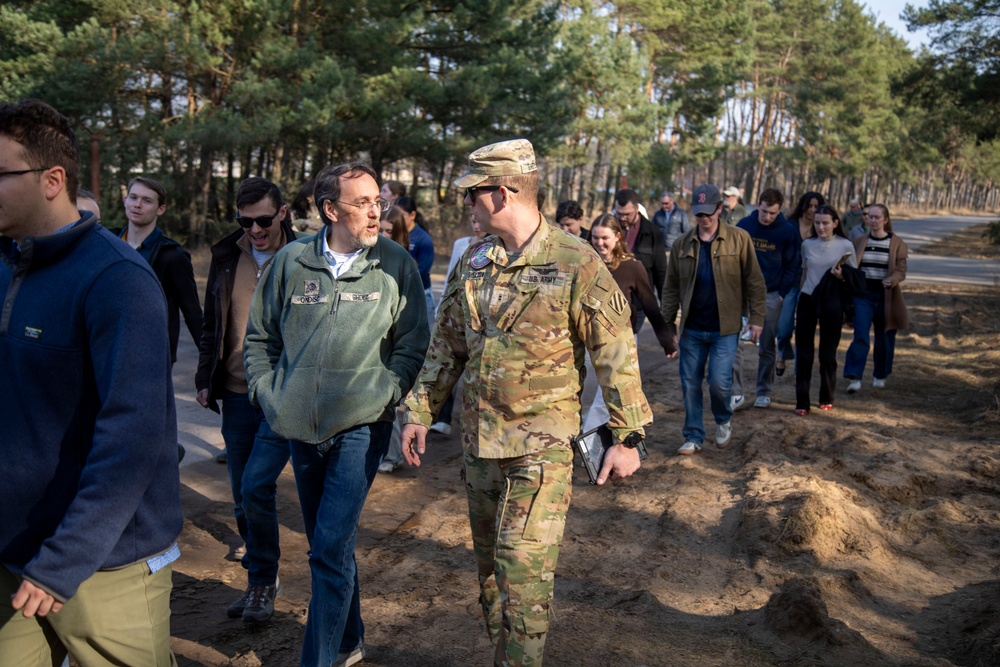 Notre Dame O'Brien International Security Center students tour USAG Poland's FOS Powidz