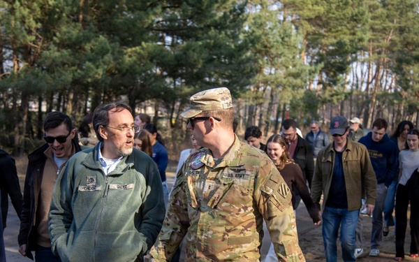 Notre Dame O'Brien International Security Center students tour USAG Poland's FOS Powidz