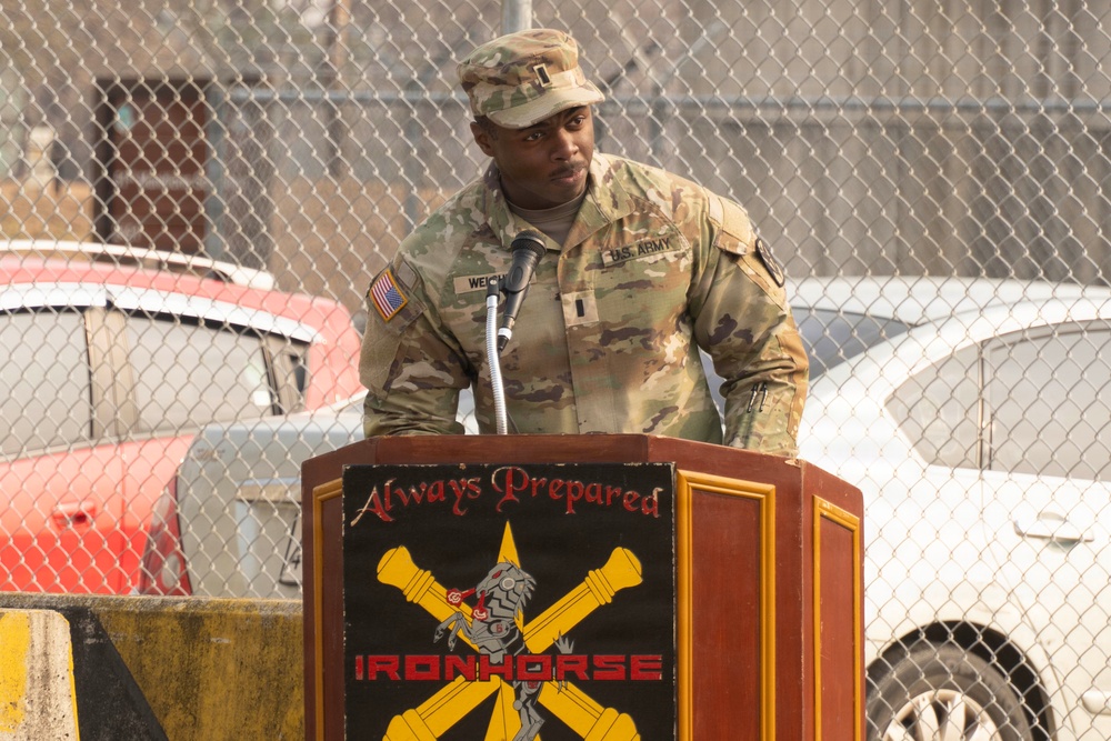 Delta Battery, 6th Battalion, 52nd Air Defense Artillery Regiment, Holds Change of Command Ceremony at Osan Air Base