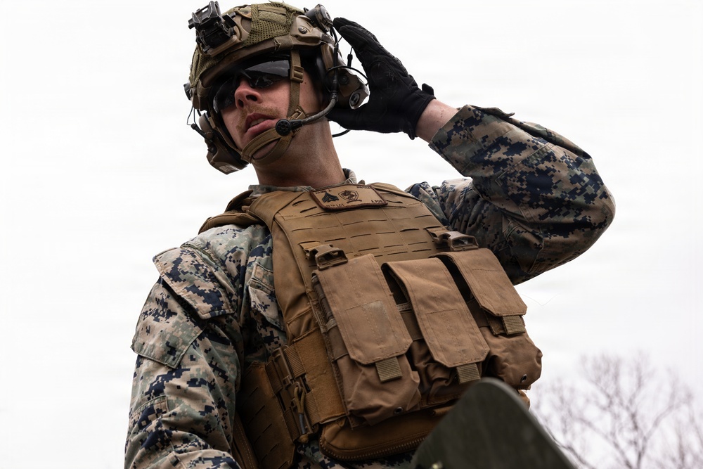 U.S. Marines with 12th MLR Execute a Convoy Live-Fire Range
