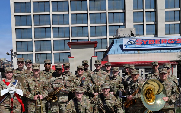 The 1st Infantry Division Band performs at the St. Patrick's Day Parade