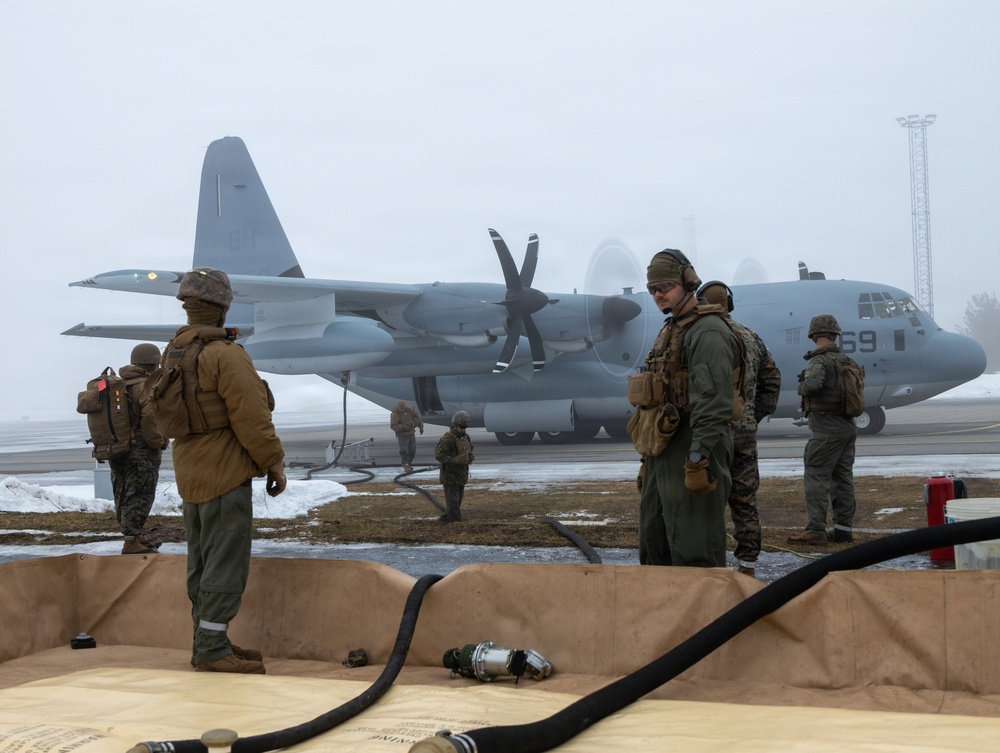 CORE26 | U.S. Marines Establish a Forward Arming and Refueling Point in Sweden for Arctic Exercise