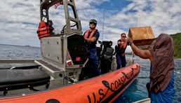 USCGC Frederick Hatch crew delivers supplies to Pagan residents