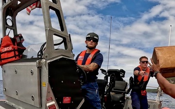 USCGC Frederick Hatch crew delivers supplies to Pagan residents