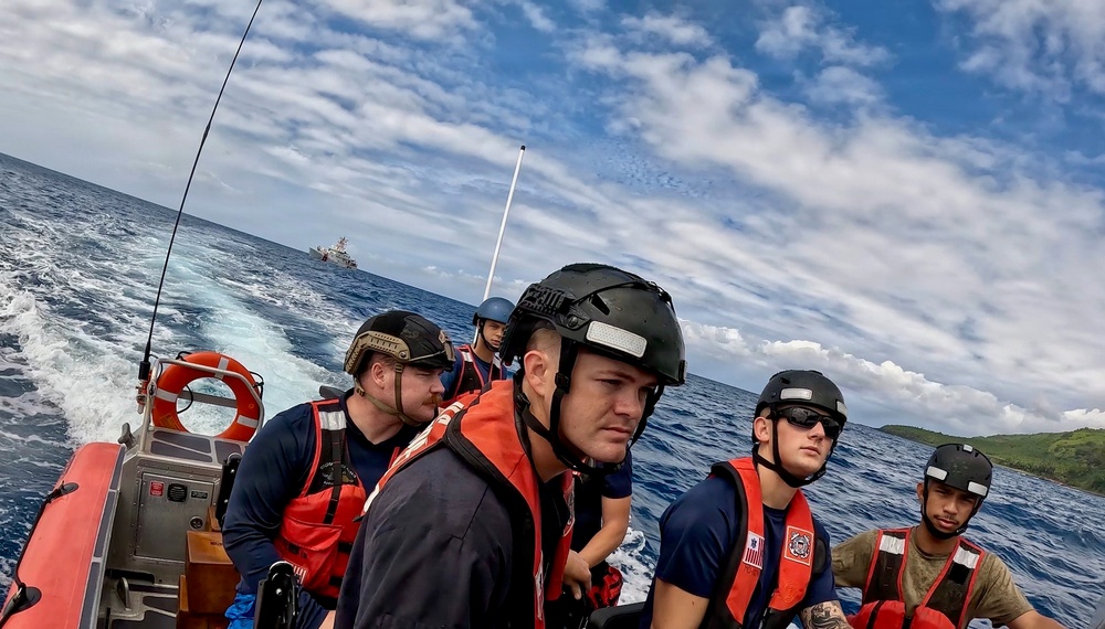 USCGC Frederick Hatch crew delivers supplies to Pagan residents
