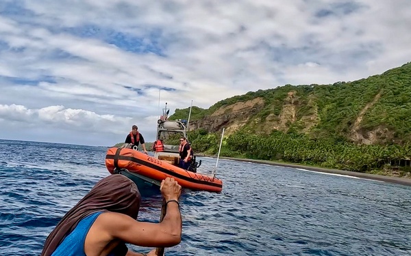 USCGC Frederick Hatch crew delivers supplies to Pagan residents