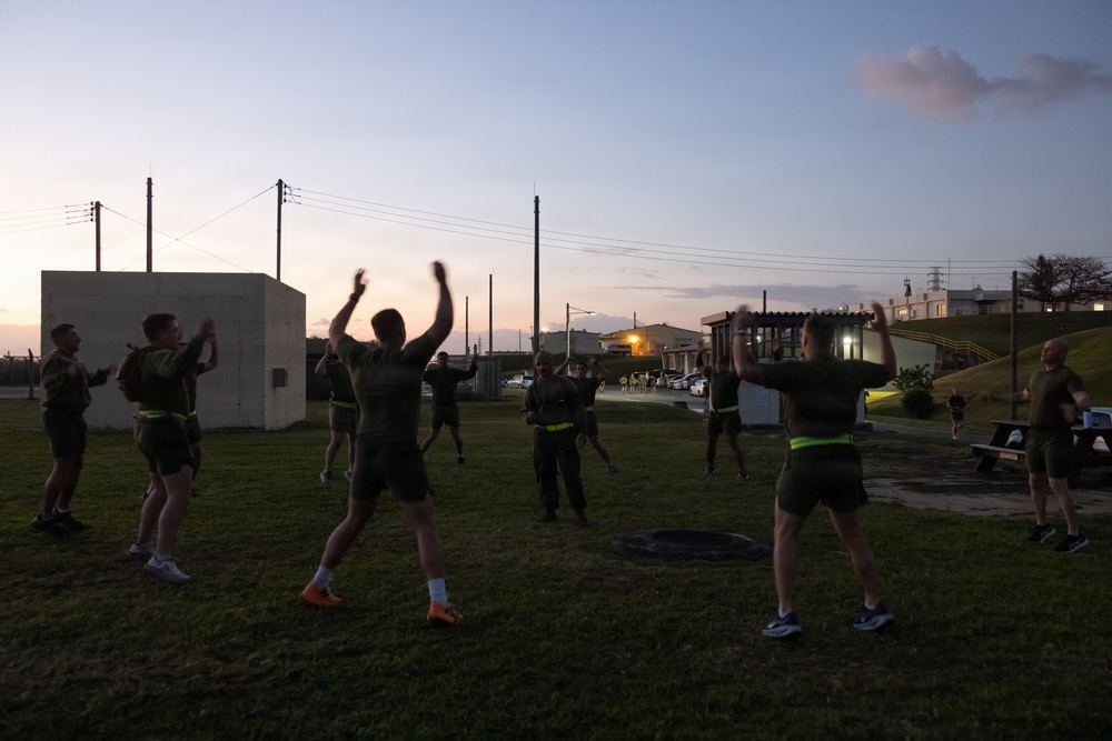 3rd Marine Division Staff and Officers Execute Physical Training Session