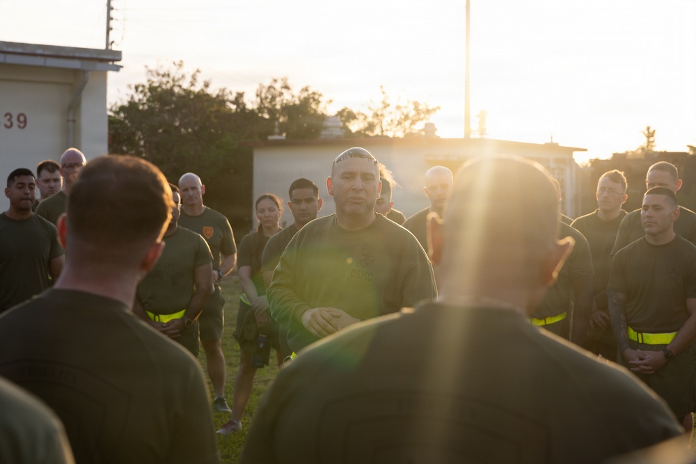 3rd Marine Division Staff and Officers Execute Physical Training Session