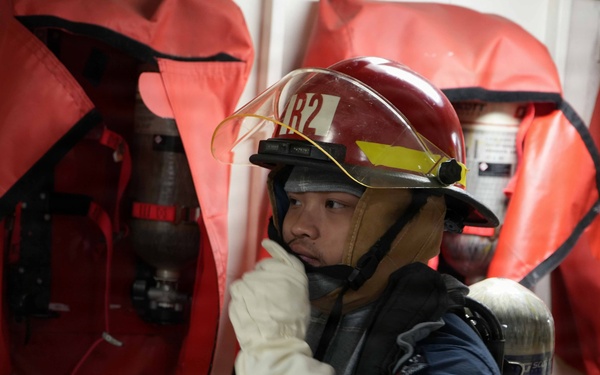 DC Drill on USS Blue Ridge (LCC 19)