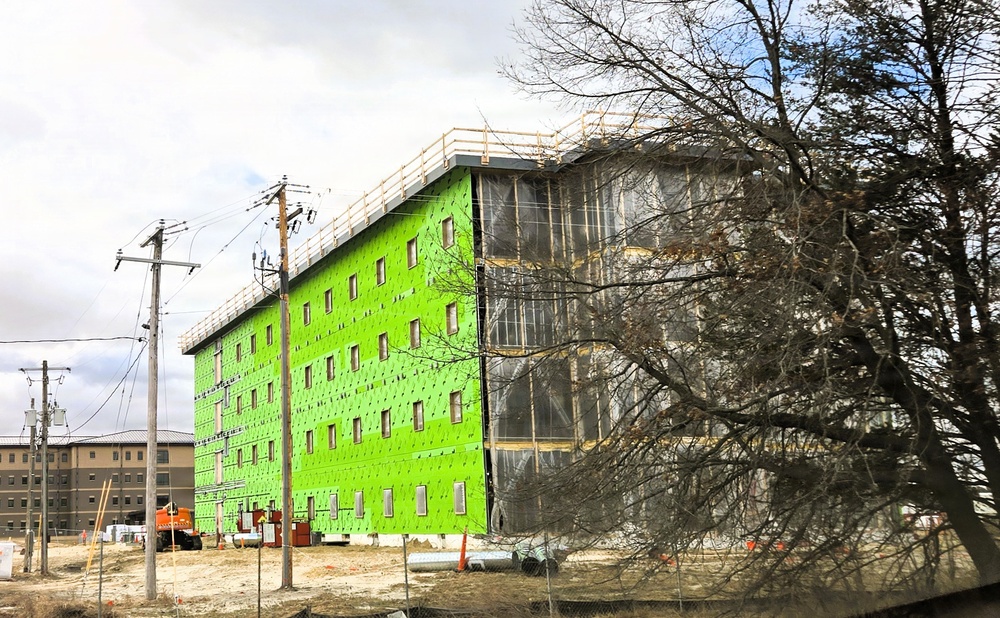 March 2026 construction operations for fiscal year 2024-funded $55.75 million Collective Training Officers Quarters Project at Fort McCoy