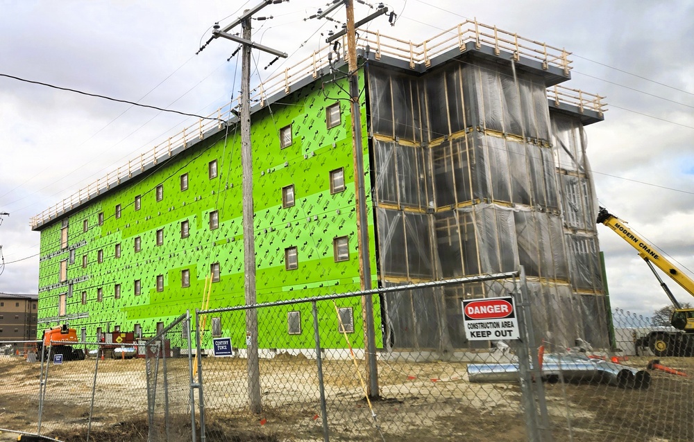 March 2026 construction operations for fiscal year 2024-funded $55.75 million Collective Training Officers Quarters Project at Fort McCoy