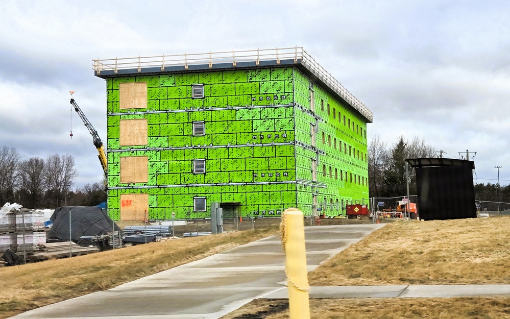 March 2026 construction operations for fiscal year 2024-funded $55.75 million Collective Training Officers Quarters Project at Fort McCoy