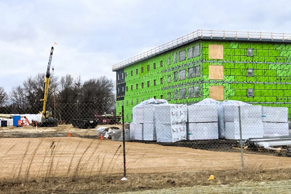 March 2026 construction operations for fiscal year 2024-funded $55.75 million Collective Training Officers Quarters Project at Fort McCoy