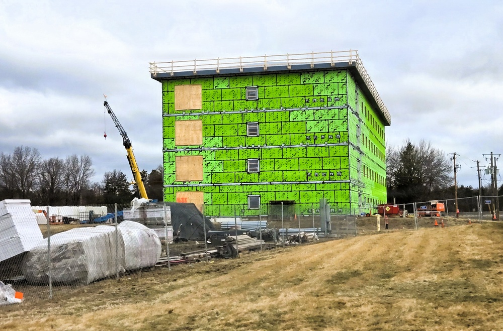 March 2026 construction operations for fiscal year 2024-funded $55.75 million Collective Training Officers Quarters Project at Fort McCoy