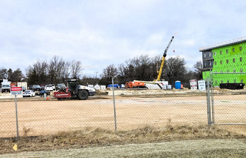 March 2026 construction operations for fiscal year 2024-funded $55.75 million Collective Training Officers Quarters Project at Fort McCoy