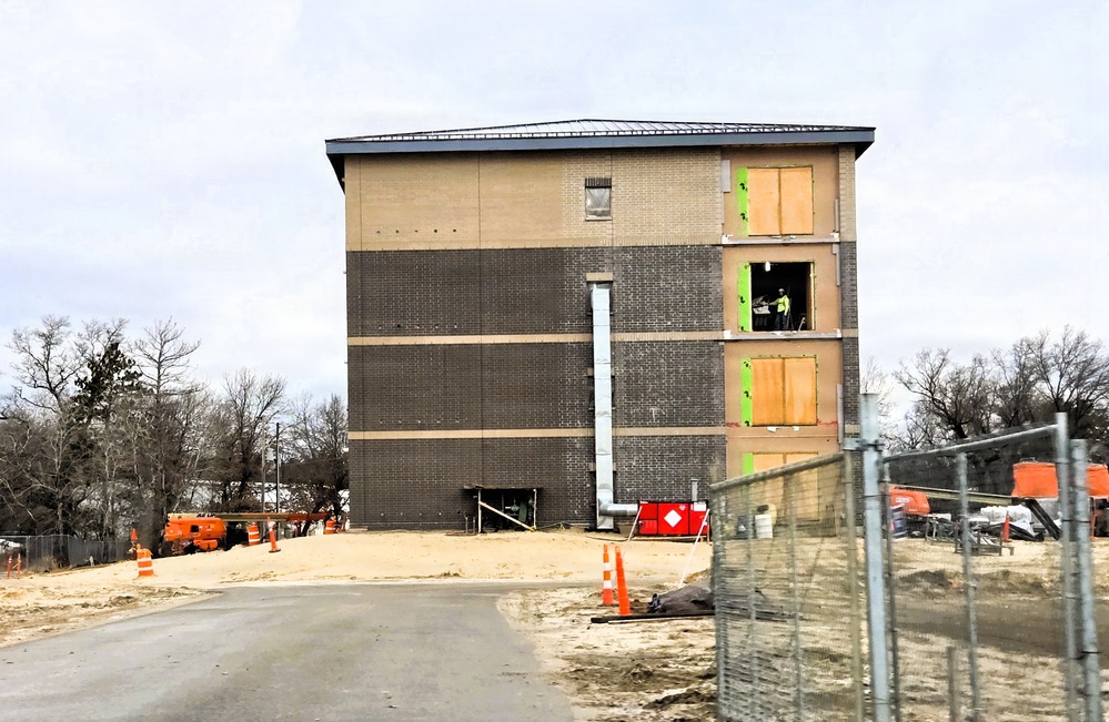 March 2026 construction operations for fiscal year 2024-funded $55.75 million Collective Training Officers Quarters Project at Fort McCoy